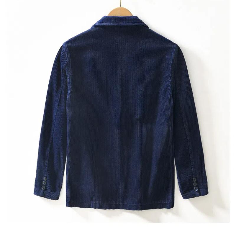 Осеннее и зимнее теплое пальто, мужские пригородные британские костюмы и блейзеры, вельветовая флисовая куртка, однотонные утепленные куртки в простом стиле