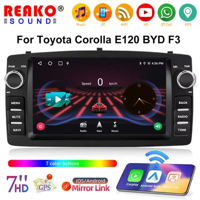 2din Android 12 Беспроводной CarPlay Android авто Радио Мультимедиа GPS для Toyota Corolla E120 2003-2006 BYD F3 Стерео