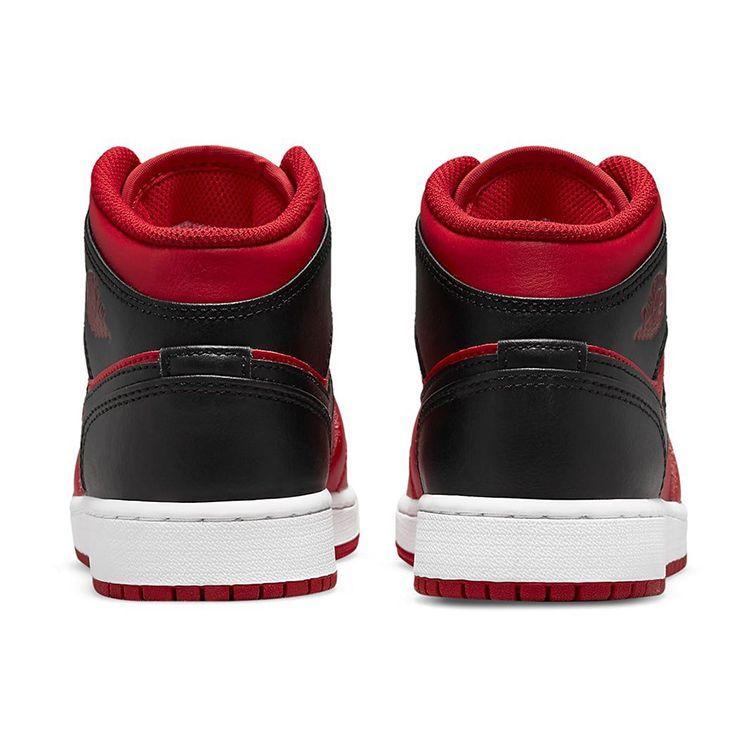 Мужские кроссовки Air Jordan 1 Mid Reverse Bred Gym-Red Black White 554724-660