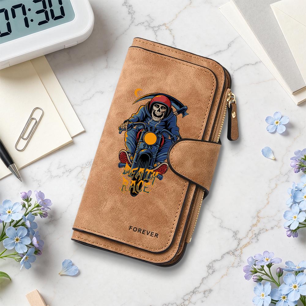 Gothic Skull Rider Wallet Stylish Multicard Holder Purse