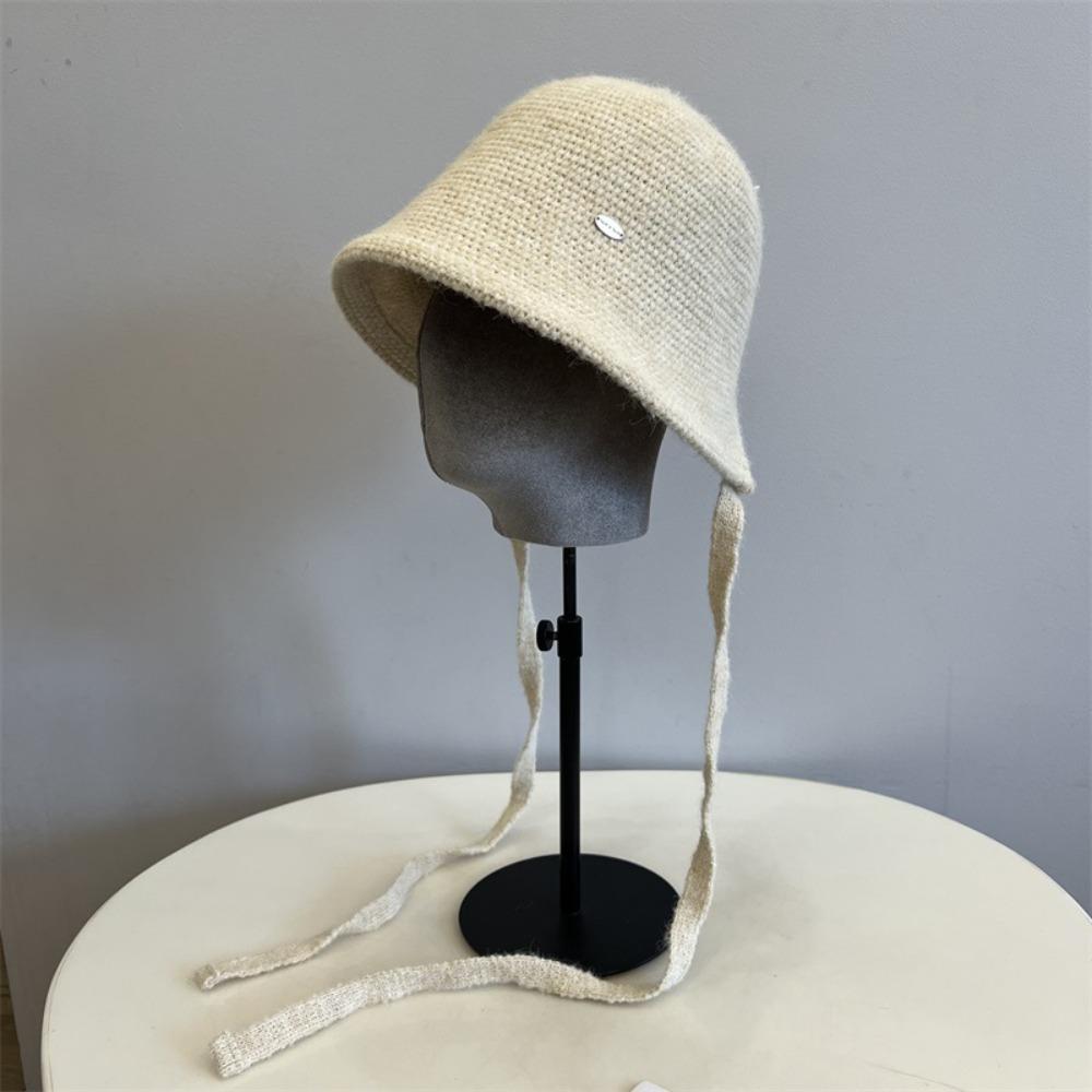 Wool Blend Fisherman Hat Knitted Woolen Basin Hat New Girl's Hat Autumn Winter