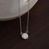 Round Single Diamond Necklace Women's Light Luxury Niche High-end Neck Chain Birthday Gift