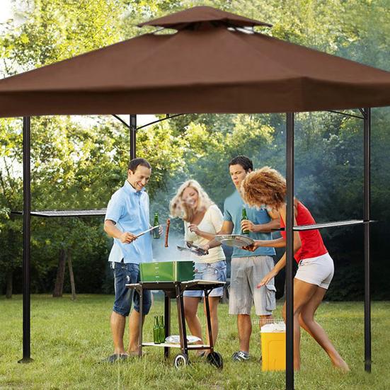 300x300 см беседка для гриля сменный тент крыша водонепроницаемая ткань Оксфорд двухъярусная беседка для барбекю