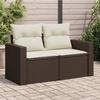 VidaXL Garden Sofa with Cushions 2-Seater, Seat with Backrest, Patio Furniture Backyard Terrace Outdoor, Brown 366220