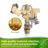 Impact Sprinkler on Tripod Base Heavy Duty Lawn Sprinkler 360 Degree Large Area Irrigation Brass Sprinkler Nozzle and
