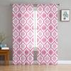 Pink Moroccan Pattern Sheer Curtain for Living Room Hall Wall Dress Up Home Window Supplies Pop Print Tulle Curtains