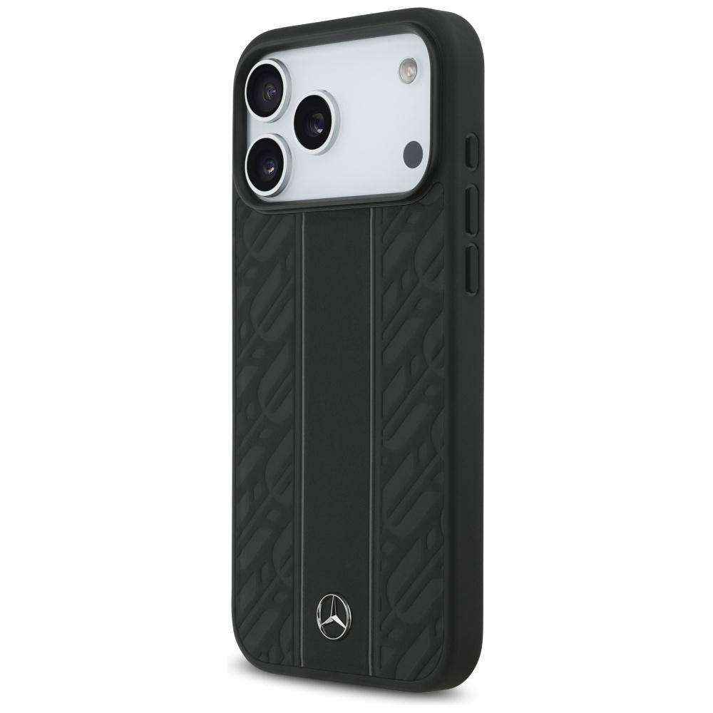 Mercedes Case Leather Laurel Leaves Stripes Magsafe For Iphone 17 Pro Max