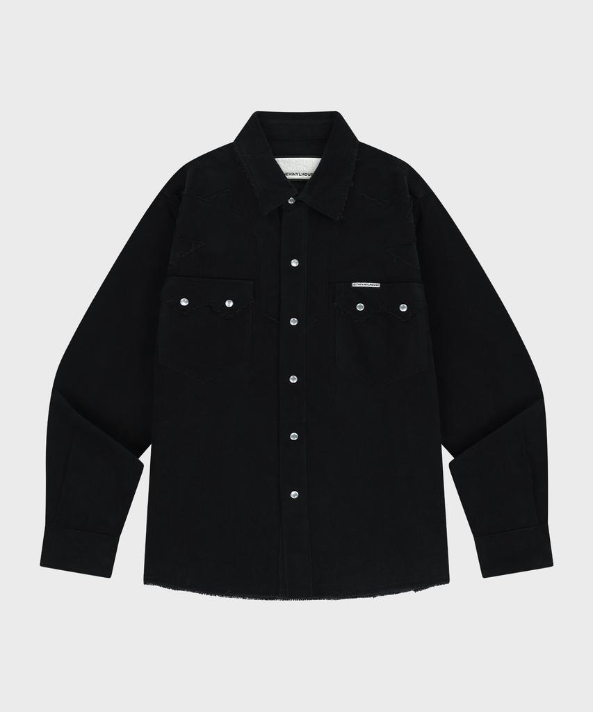 THEVINYLHOUSE Corduroy Western Shirts Black