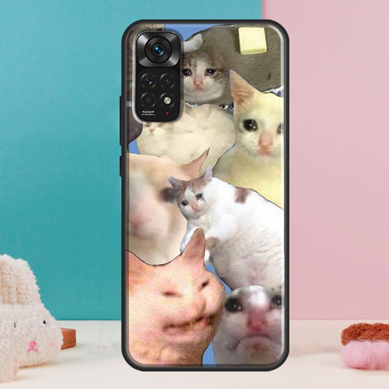 Crying Cat Memes And Dog Case For Xiaomi Redmi Note 13 Pro 14 12 11 9 10 9S 10S 11S 12S Redmi 14C 13C 10C 12C Cover