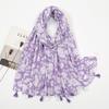 Spring and Summer Small Fresh and Sweet Small Flower Twill Cotton Scarf Go Out To Travel Photo Shawl
