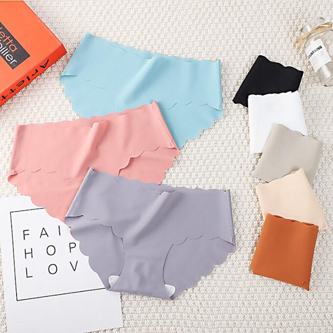 Women's Seamless Panties Sexy Lingerie Underwear 3Pcs/Set For Female Shorts Women Briefs Underpanties Panty Plus Size Pink M-2XL