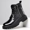 Fashion Luxury Brand High Top Motorcycle Boots Men Ankle Boots High Quality Genuine Leather Boots Versatile Leisure Walk Outdoor Shoes