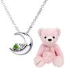 Ожерелье в виде полумесяца, натуральный бриллиант x камень мая, изумруд, серебряный розовый плюшевый мишка [Sears], женская модель e-1625-tdt-01-p05