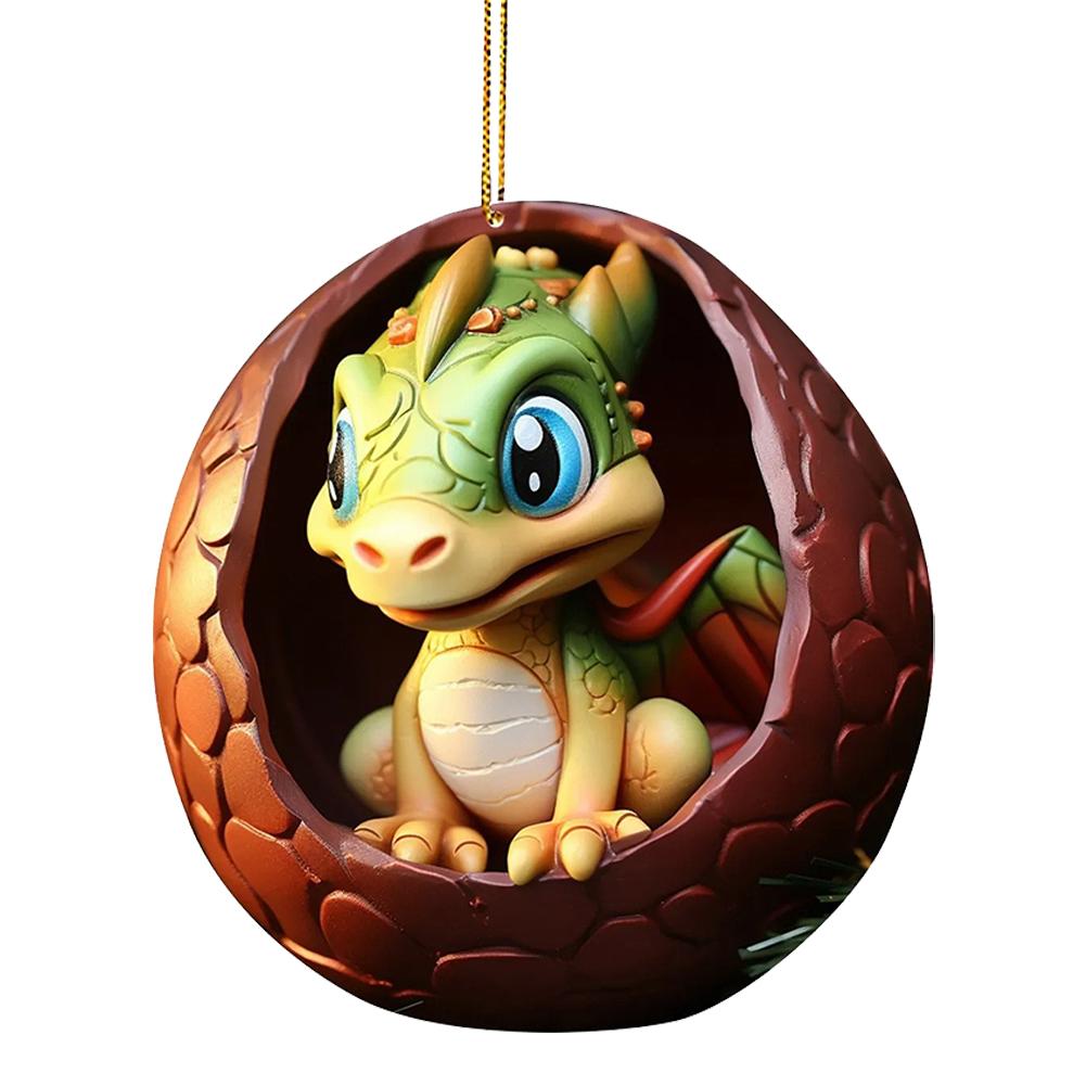 Christmas Dragon Pendant Novelty Dragon Ornaments Acrylic Dragon Egg Tree Pendant Realistic for Home and Car Decoration