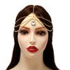 European And American Retro Fashion Hair Chain Temperament Multi-Layer Tassel Geometric Forehead Water Drop Gemstone Headband Headband Headband Female