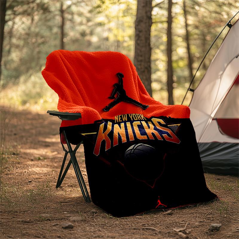 1pc New York Knicks Theme Blanket - Digital Print, Polyester, Cozy for All Seasons, Perfect for Outdoor, and Travel