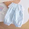 Girls Cute Cat Short Sleeve Set Summer Thin Lace Trim Mosquito Pants Two Piece Outfit For Kids