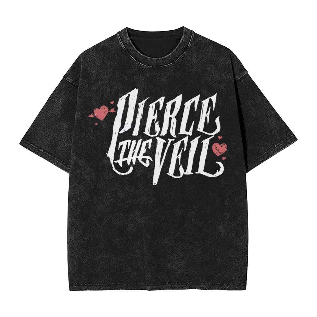 Рок-группа Pierce The Veils Потертая футболка Уличная одежда Новинка Футболки для мужчин Женщин Короткий рукав Хай-стрит