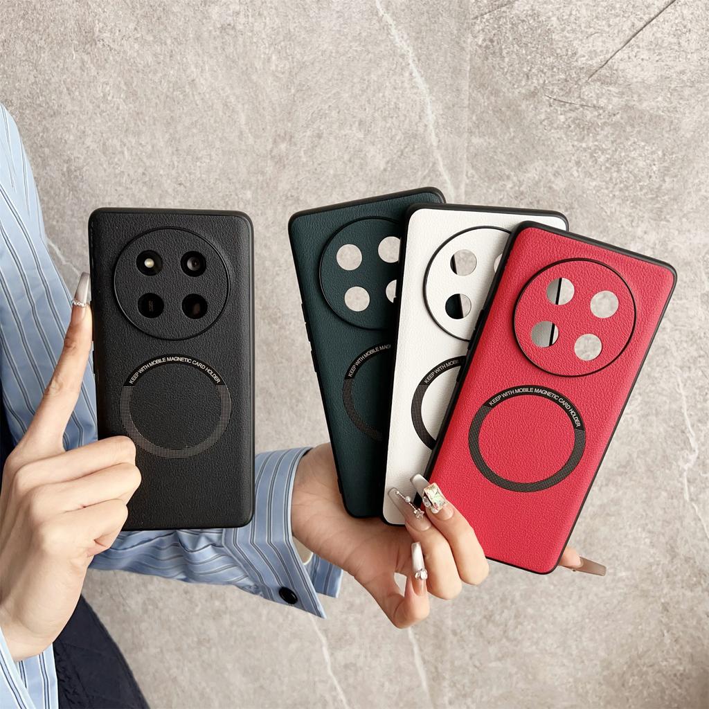 For Honor Magic7 Lite 5G/X9c 5G/X60 Pro 5G Magnetic Case Anti-Drop PU Leather+TPU Cover