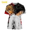 Summer Japanese Anime Death Note 3d Print T Shirt for Man Fashion Popular Casual Short-sleeve Streetwear Y2K Top