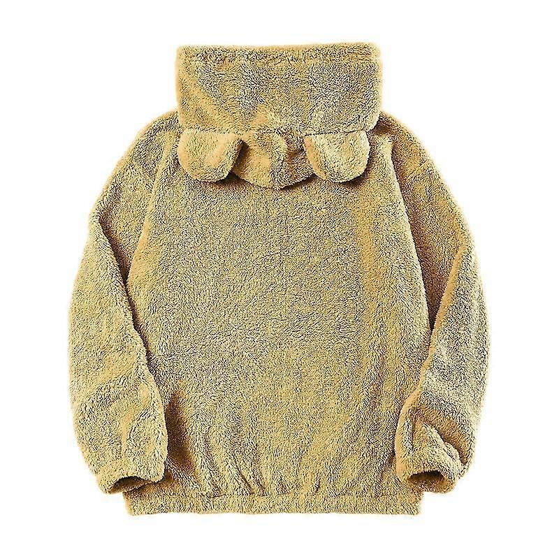 Men's Fuzzy Pullover Hoodie with Bear Ears Long Sleeve