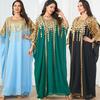 Metallic Color 2025 Muslim Robe Loose Two-Piece Set Dress for Middle East Markets