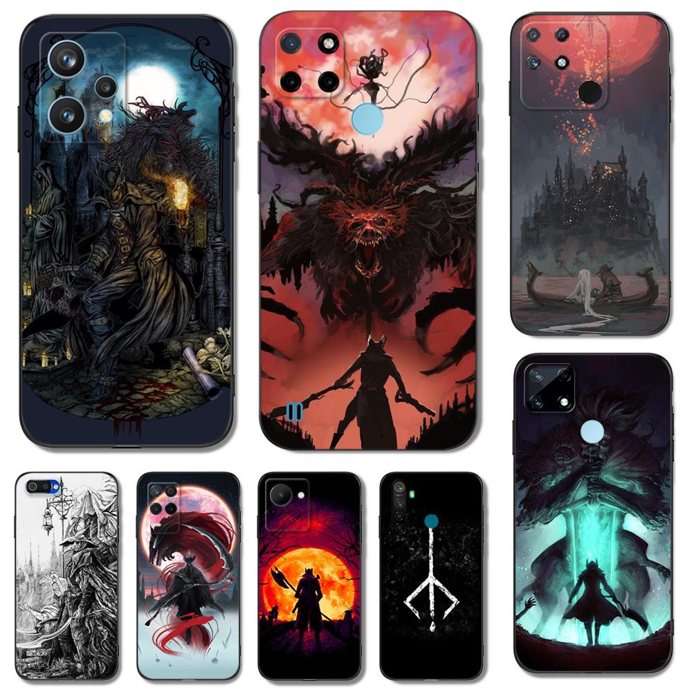 Черный чехол из ТПУ для Realme 2 3 3i 5i 5S 6S 7i 6 7 8 8i pro 4g 5g, чехол Bloodborne Blood Moon Art
