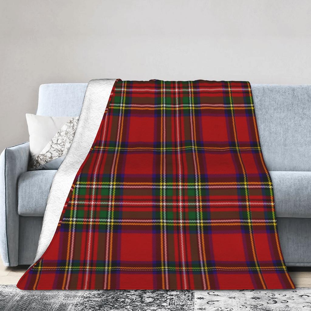 Christmas Red Green Check Tartan Plaid Blankets Coral Fleece Plush Textile Decor Portable Throw Blanket for Bed Travel Rug Piece