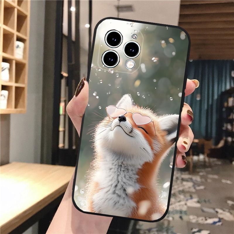 Чехол для телефона Carcasa Funda Для iPhone 17 Pro Max 17 Air 16 15 14 13 Pro Max 15 16 Pro 15Plus Милая лиса