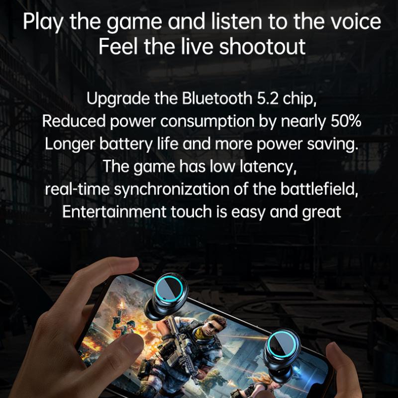 Новый продукт Bluetooth-гарнитура TWS с шумоподавлением и низкой задержкой в ​​ухе Bluetooth-гарнитура с сенсорным номером