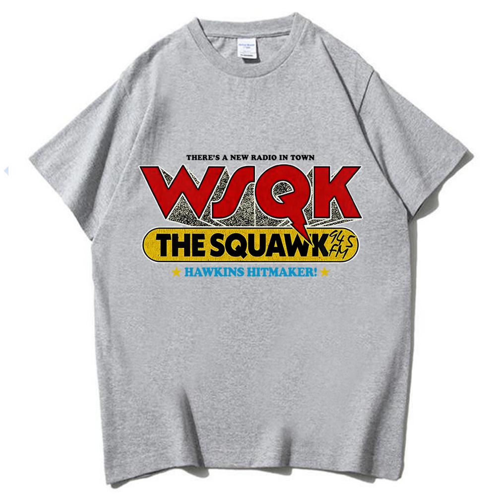 WSQK The Squawk 945 FM Футболка Летняя Мужская Женская Y2K Роскошная Мода Удобное Качество Оверсайз Футболка