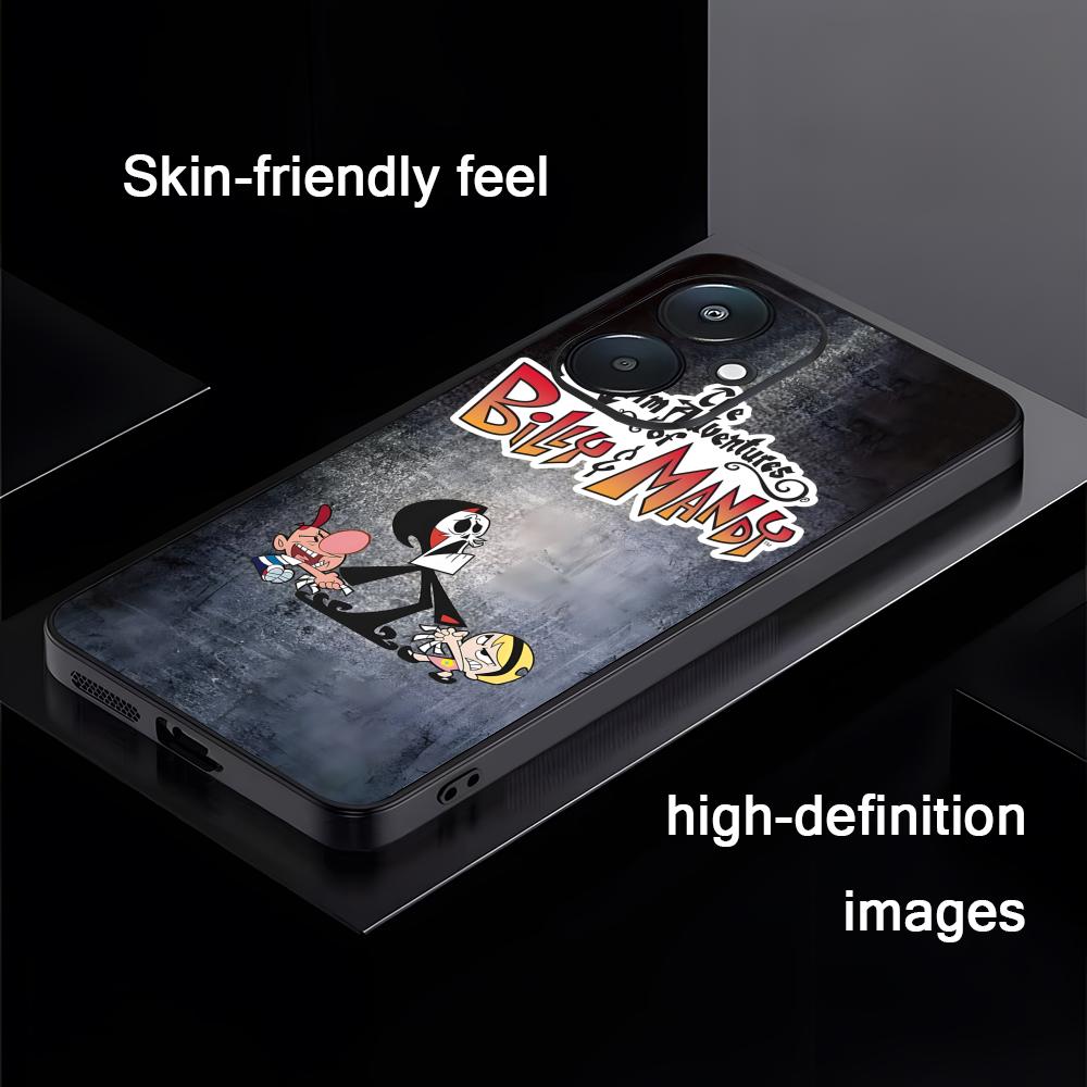 Cartoon Billy And Mandy Cool Phone Case For Xiaomi Redmi 14C 13C 12C Note14 13 12 11 10 Pro Plus S Soft Black Phone Cover