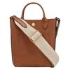 Longchamp Логотип бренда Épure Регулируемый плечевой ремень Сумка-тоут из телячьей кожи Сумка для покупок Сумка через плечо Мини женские сумки-тоут Коньяк 10269HFY504