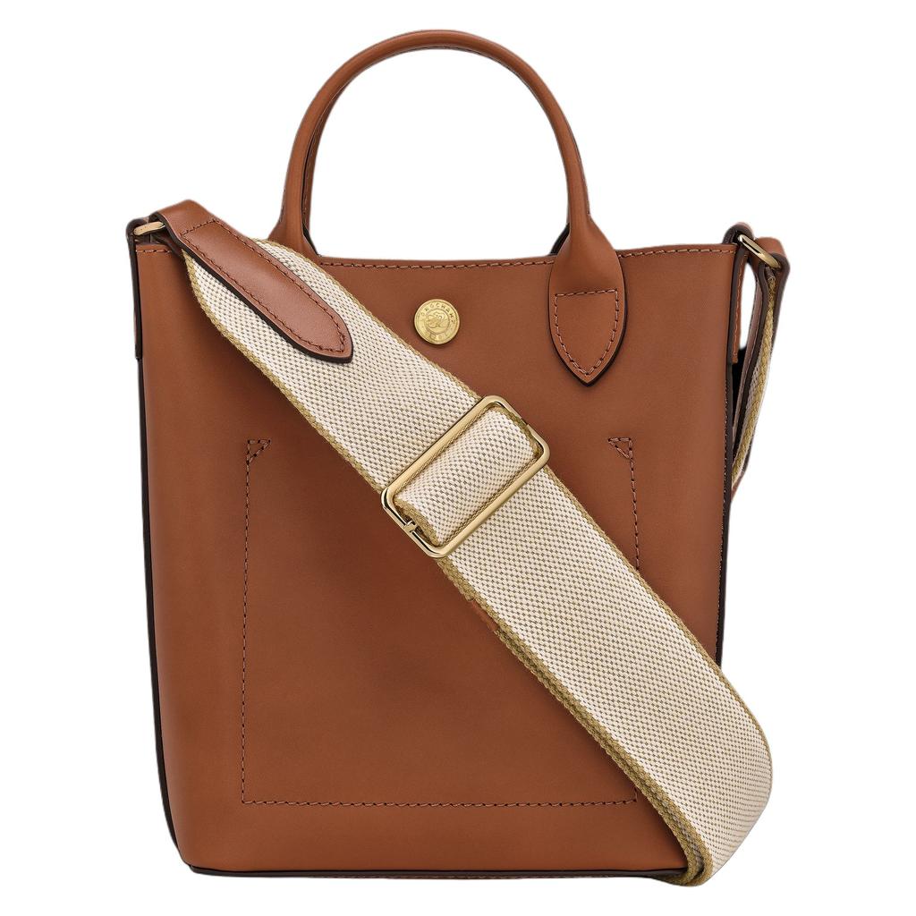 Longchamp Логотип бренда Épure Регулируемый плечевой ремень Сумка-тоут из телячьей кожи Сумка для покупок Сумка через плечо Мини женские сумки-тоут Коньяк 10269HFY504