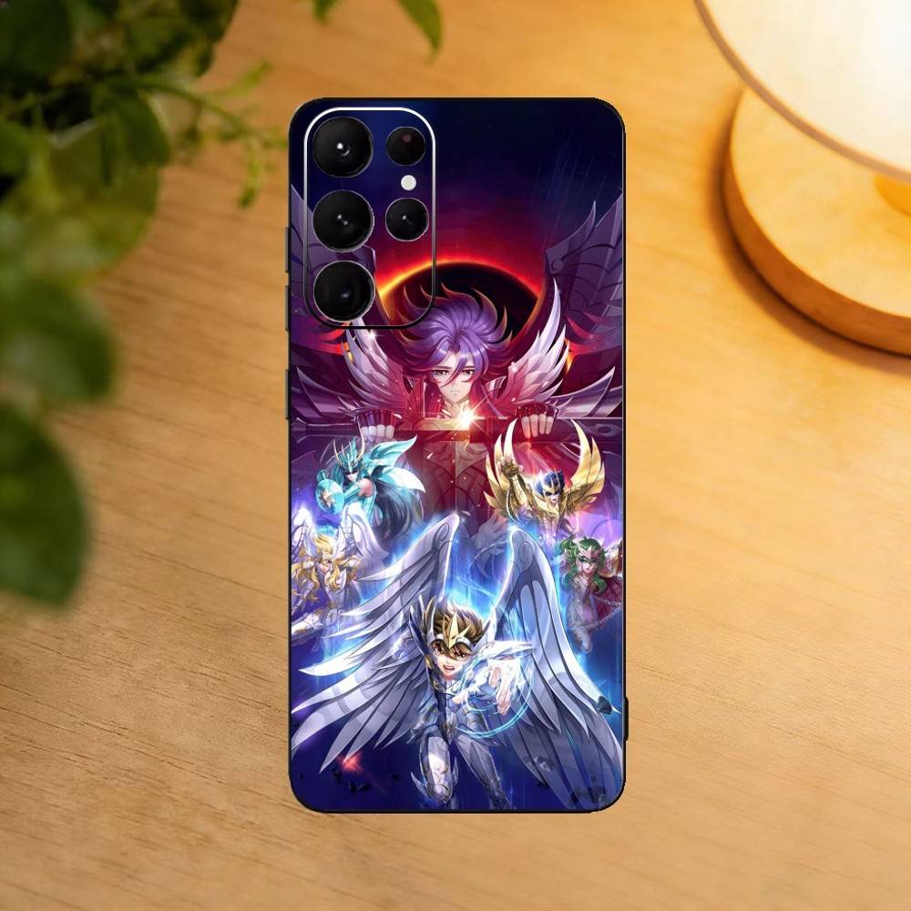 Чехол для телефона S-Saint Anime S-SeiyaS для Samsung S25,24,21,22,23,30,Ultra,20,Plus,Fe,Lite,Note Мягкий черный чехол