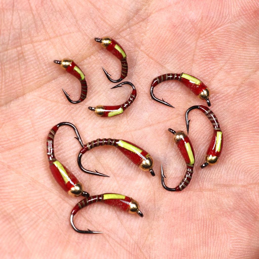 40 шт. латунная голова павлина Herl Buzzer Fly Ice Fishing приманка для ловли нахлыстом нимфа личинка для форели, окуня, синежабрной рыбалки