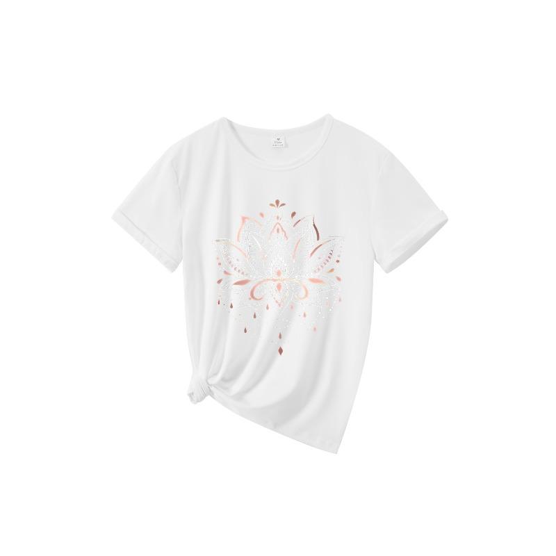 Европейский размер 1 шт. Женская футболка | Элегантный узор мандала, Удобная мягкая дышащая ткань, Идеально подходит для спорта, фитнеса, бега