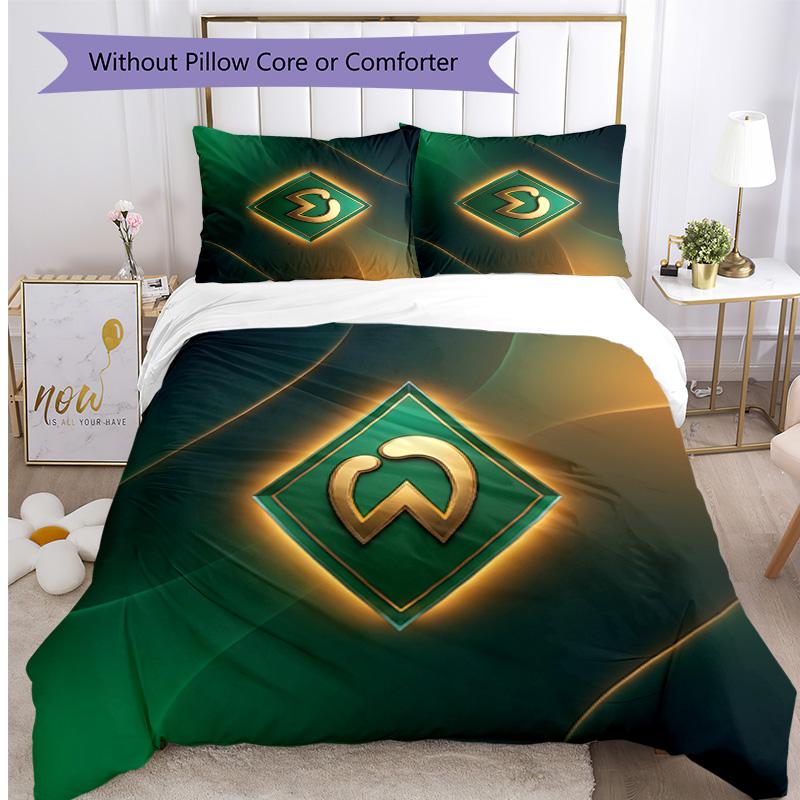 Werder Bremen Football Printed 3 Pieces Bedding Set, Comfortable Skin Friendly Bedroom Duvet Cover Set