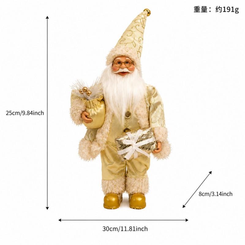 12 Inch Standing Santa Claus Plush Figurine Christmas Decoration Display Ornament Home Tree Table