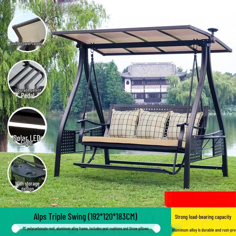 JINGGENG Outdoor Aluminum Swing Chair