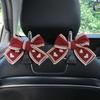 1/2Pcs Car Headrest Hooks Purse Bag Hangers Universal Easy Installation Cute Bow Design Storage Hooks Auto Interior Decor