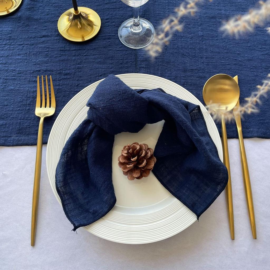 Set of 50 Gauze Cloth Napkins 40x40cm Sewn Edge 100% Cotton Fabric Crepe For Dinner Home Party Wedding Napkins Event Designing