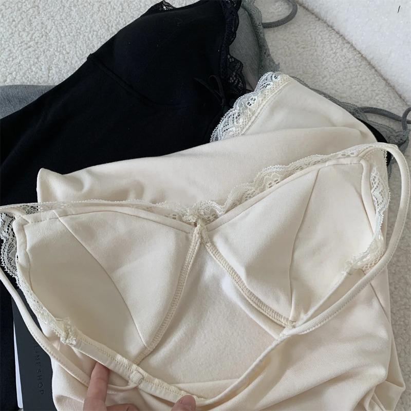 Sleeveless Dresses for Women Sexy Lace Hot Female Bodycon Dress Korean Fashion Mini Vestidos with Chest Pad Inner Wear Clubwear