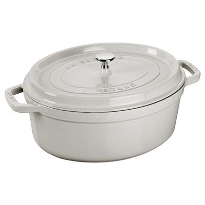 STAUB 29 см овальная чугунная кокотница белый трюфель
