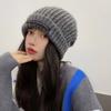 Шапка-бини с напуском и закругленными краями, с английскими буквами, зимняя теплая массивная мягкая вязаная женская шапка для зимнего активного отдыха