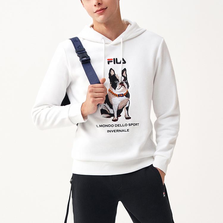 Fila Спортивная толстовка с вышивкой Frenchie Alphabet, мужская, белая, F51M048216A-WT