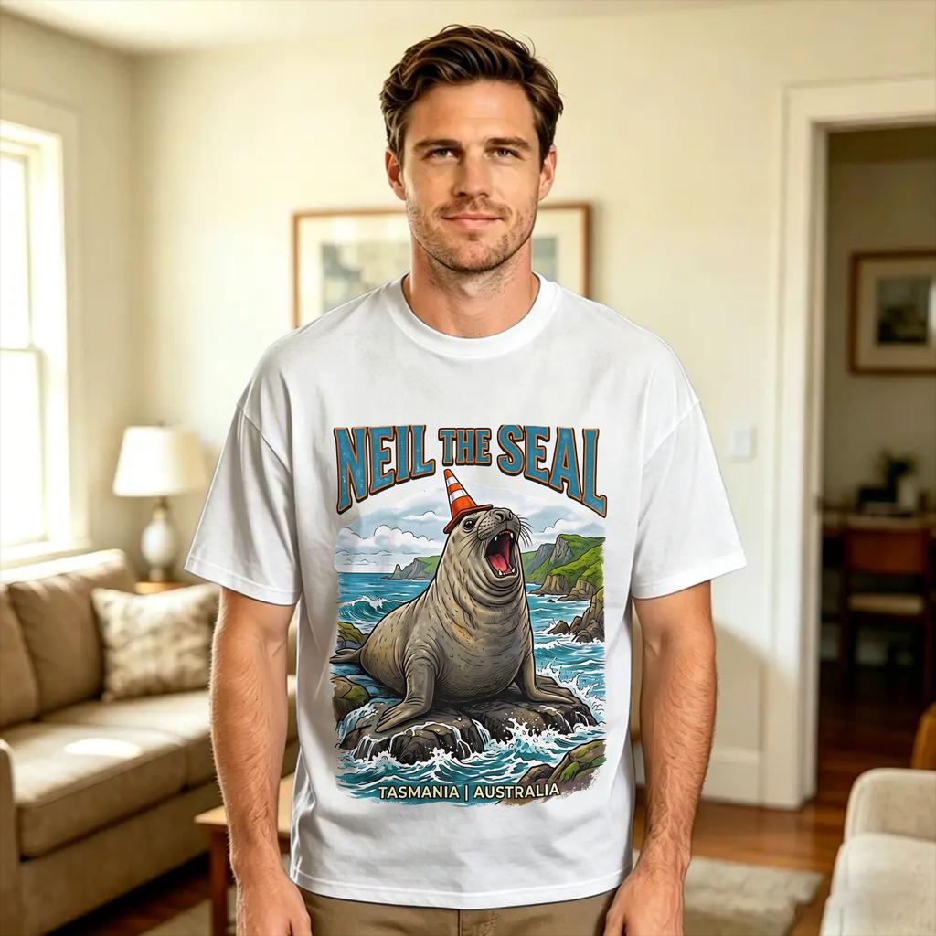 Streetwear T Shirt Beach Neil the Seal Novelty TShirts Cotton Tee Shirt for Couple Y2K Classic Short Sleeve Clothes