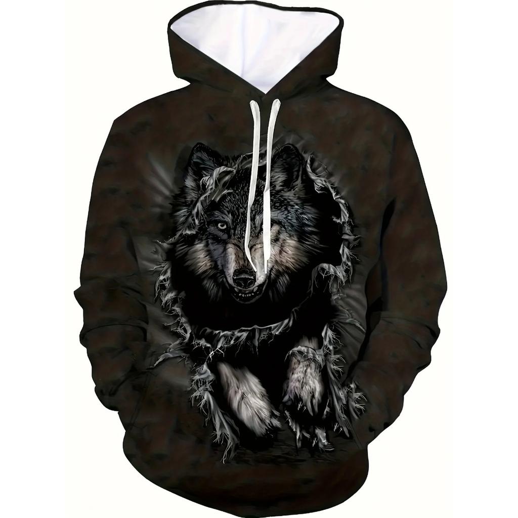 Винтажное мужское худи Tiger с 3D-принтом, модные топы с графикой животных, мужские футболки оверсайз в стиле стритвир с длинным рукавом