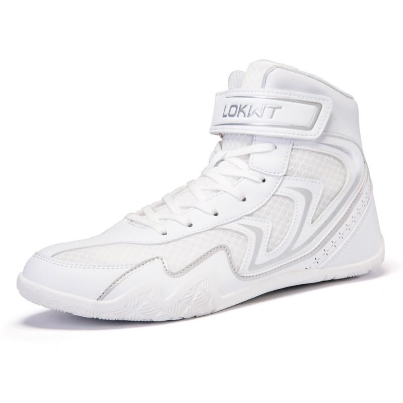 High-Top Boxing Shoes Men Women Breathable Mesh Upper Lace-Up Wrestling Sneakers Non-Slip Sport Footwear