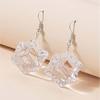 Прозрачные серьги в форме хрустального льда, геометрические крючки, высококачественные аксессуары